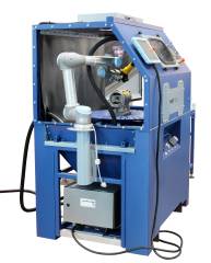 Automatic shot blasting machine with self learning robot